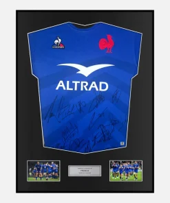 Framed Squad Signed France Rugby Shirt 2022-23 Home [Classic]