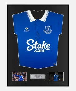 Framed Amadou Onana Signed Everton Shirt 2023-24 Home [Classic]