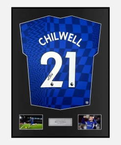 Framed Ben Chilwell Signed Chelsea Shirt 2021-22 Home [Classic]