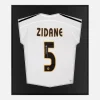 Framed Zidane Signed Shirt, White Real Madrid [Lite]