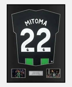 Framed Kaoru Mitoma Signed Brighton Shirt Away 2023-24 [Classic]