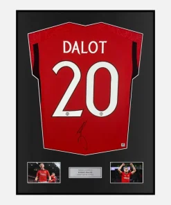 Framed Diogo Dalot Signed Manchester United Shirt Home 2023-24 [Classic]