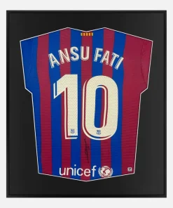Framed Ansu Fati Signed Barcelona Shirt, Home [Lite]