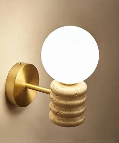 Zen Glow Travertine Wall Lamp