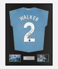 Framed Kyle Walker Signed Shirt, Manchester City Home [Lite]