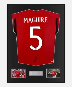 Framed Harry Maguire Signed Manchester United Shirt Home 2023-24 [Classic]