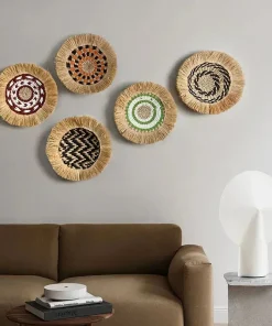 Scandinavian Raffia Straw Woven Wall