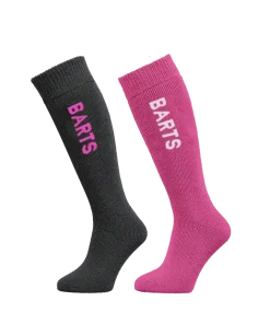 BARTS KIDS BASIC SOCK 2 PACK ANTHRACITE/FUSCIA 31-34
