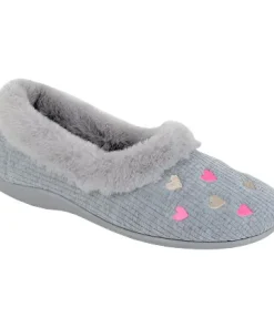 Sleepers Womens Daisy Slipper Grey