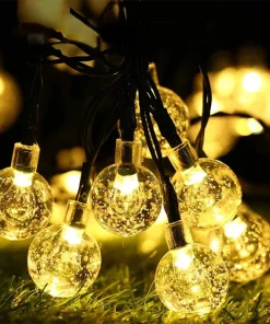 Solar Crystal Globe LED String Lights