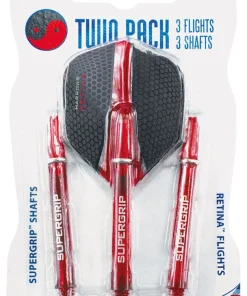 HARROWS TWIN PACK DART FLIGHTS/SHAFTS RED