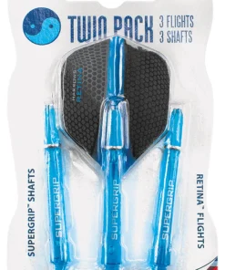 HARROWS TWIN PACK DART FLIGHTS/SHAFTS AQUA