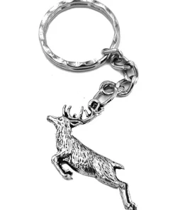 Bisley Pewter Keyring Chain No.1 Springing Stag