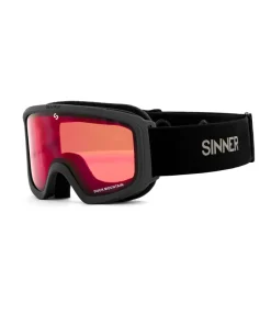 SINNER DUCK MOUNTAIN JUNIOR SKI GOGGLE BLACK/RED REFLECTIVE LENSE