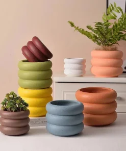 Textured Colorful Rounds Bubble Planter Pot