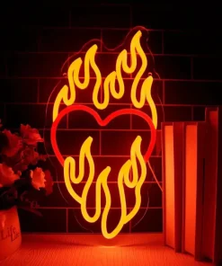 Heart on Fire Neon Light