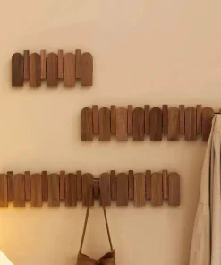 Picket Walnut Wood Coat Rack