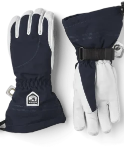 HESTRA LADIES HELI 5 FINGER SKI GLOVE NAVY WHITE