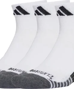 adidas Performance ClimaCool (3 Pack) Cushioned Quarter Socks - White