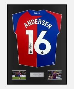 Framed Joachim Andersen Signed Crystal Palace Shirt 2023-24 Home [Classic]