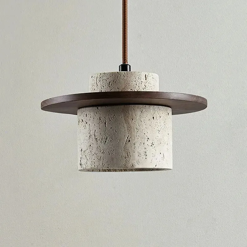 Nauta Walnut Travertine LED Pendant Light - Image 3