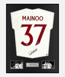 Framed Kobbie Mainoo Signed Manchester United Shirt Third Away 2023-24 [Classic]