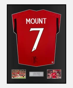 Framed Mason Mount Signed Manchester United Shirt Home 2023-24 [Classic]