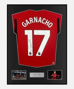 Framed Alejandro Garnacho Signed Manchester United Shirt Home 2023-24 [Classic]