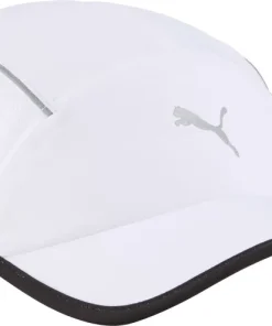 Puma Runner Short Visor 5 Panel Running Cap - White