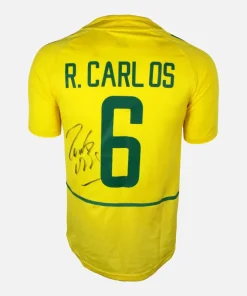 Roberto Carlos Signed Brazil Shirt 2002-04 Home [6]