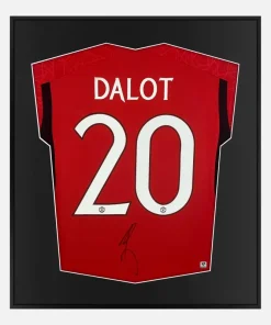 Framed Dalot Signed Shirt, Manchester United Home [Lite]