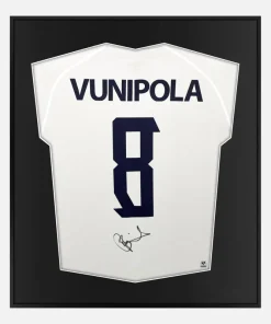 Framed Billy Vunipola Signed England Shirt, White, Number 8 [Lite]