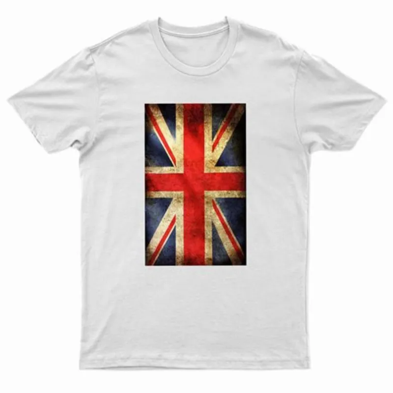 Urban Road Adults Printed British Flag Union Jack Grunge T-Shirt - Image 2
