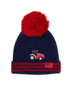 Lighthouse Boys Bobbie Hat Red Tractor & Stripes