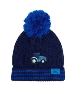 Lighthouse Boys Bobbie Hat Blue Tractor & Stripes