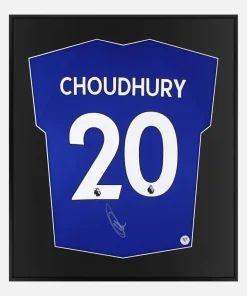 Framed Choudhury Signed Shirt, Leicester City Blue [Lite]