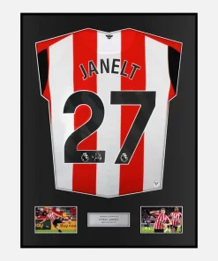 Framed Vitaly Janelt Signed Brentford Shirt 2023-25 Home [Classic]
