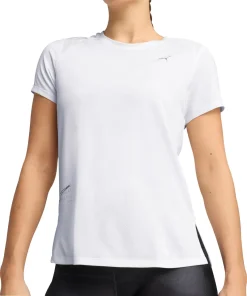 Puma Run Graphic Mesh Short Sleeve Womens Running Top - White