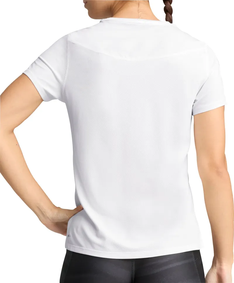 Puma Run Graphic Mesh Short Sleeve Womens Running Top - White - Image 2