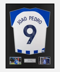 Framed Joao Pedro Signed Brighton Shirt Home [Classic]