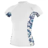 ONEILL WOMENS SIDE PRINT RASH GUARD-WHITE/CHRISTINA FLORAL