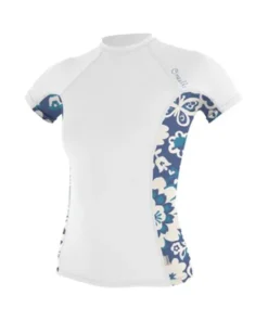 ONEILL WOMENS SIDE PRINT RASH GUARD-WHITE/CHRISTINA FLORAL