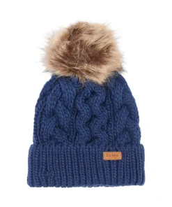 Barbour Womens Beanie Hat Penshaw Navy