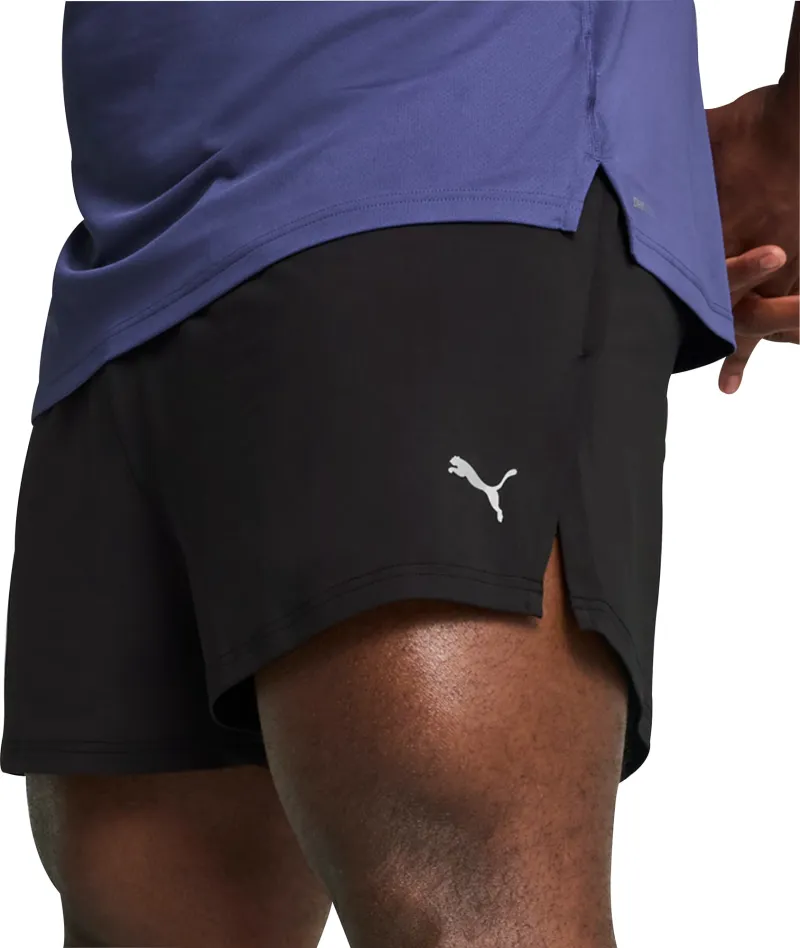 Puma Knit 3 Inch Mens Split Running Shorts - Black