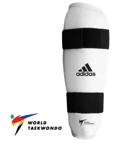 ADIDAS TAEKWONDO SHIN PROTECTORS - WHITE - MEDIUM