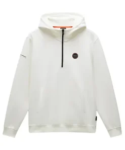Napapijri Mens B-Badge Quarter Zip White Heron