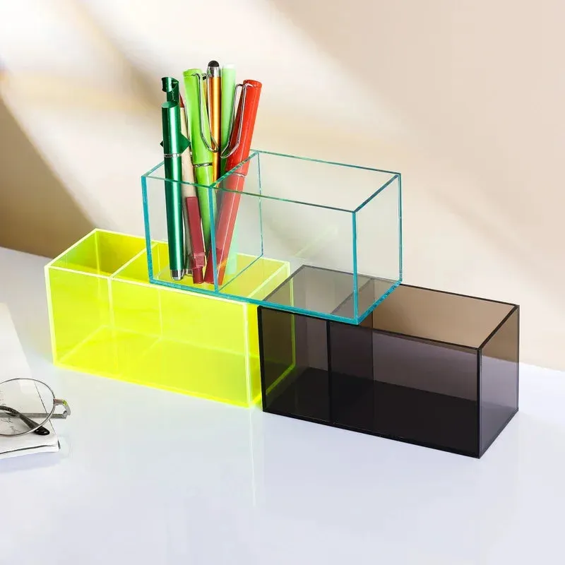 Transparent Color Acrylic Pen Holder
