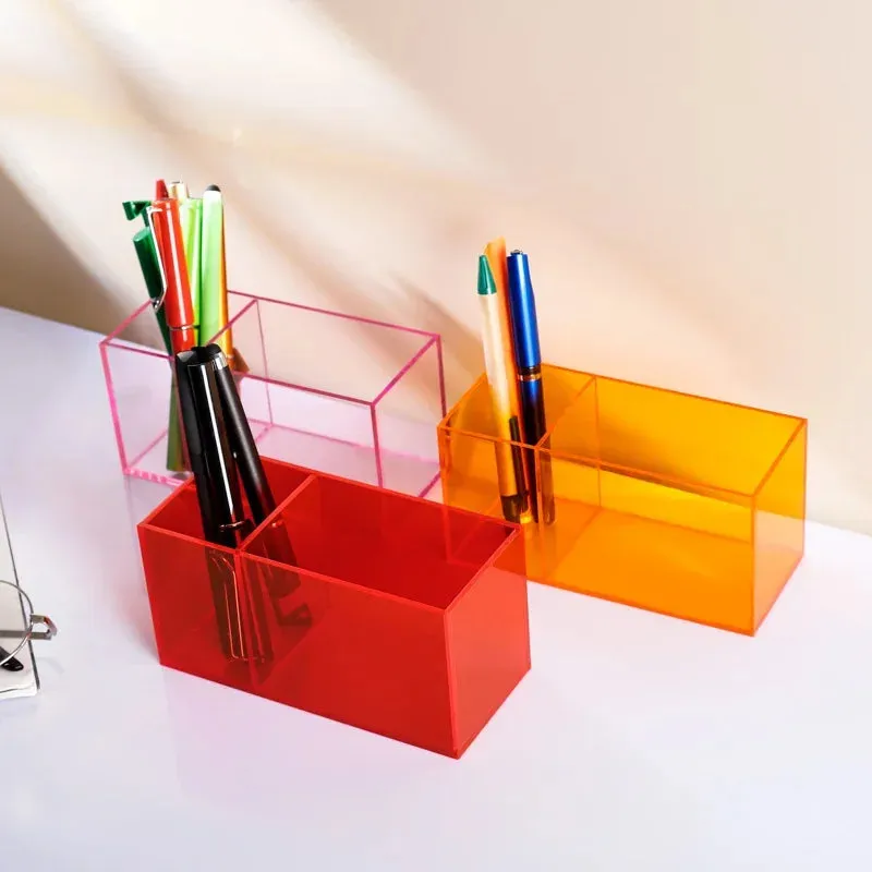 Transparent Color Acrylic Pen Holder - Image 2