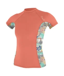 ONEILL WOMENS SIDE PRINT RASH GUARD-NECTAR/ZEPHORA