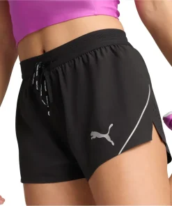 Puma Raceday UltraWeave 3 Inch Womens Split Running Shorts - Black